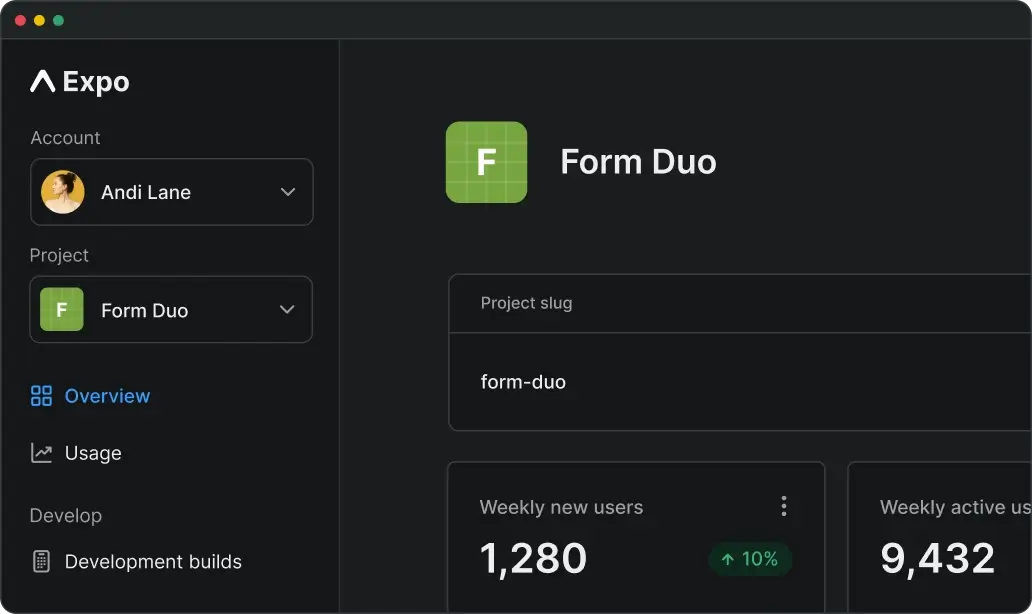 Expo Dashboard